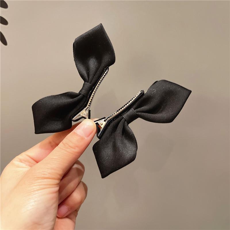 Girls' Cute Black Bow Hair Clip Pair - Simple Children's Hair Accessories