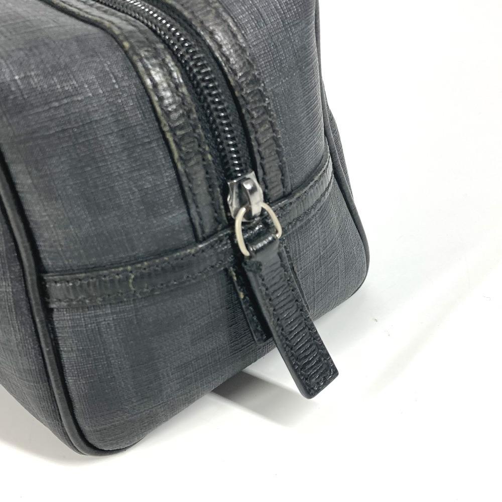 FENDI Zucca logo bag pouch Cluch Bag  PVC Black