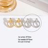 Real Gold-Plated Star Double Ring Rhinestone Geometric Stud Earrings for Women