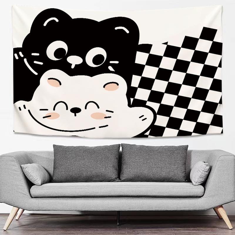 Cartoon cute puppy tapestry bedroom living room bedside hanging cloth room transformation tapestry wall cloth background