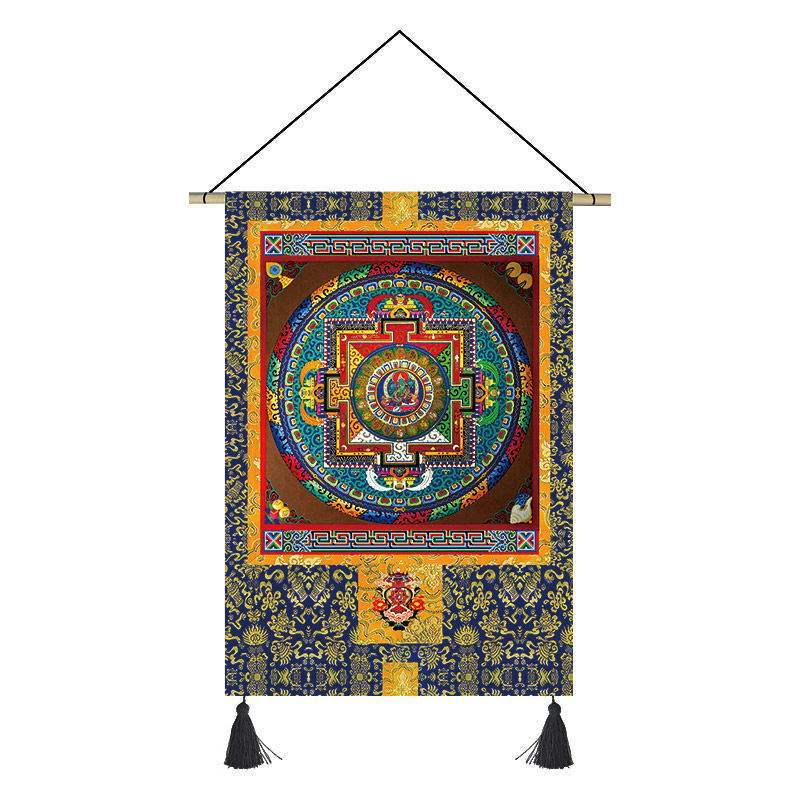 Tibetan Tapestry Fabric for Living Room or Bedroom: Thangka and Temple Wall Decorative Cloth