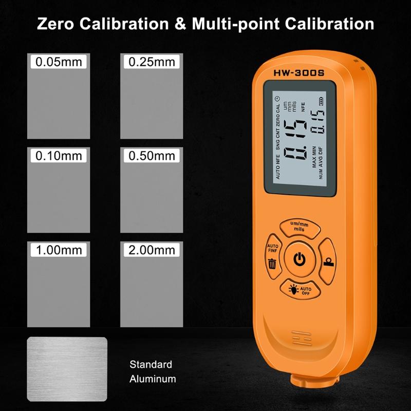 Coating Thickness Gauge with Calibration Sheet Digital Paint Depth Gauge Meter Rubber Protective Automatic F/NF 2 Colors