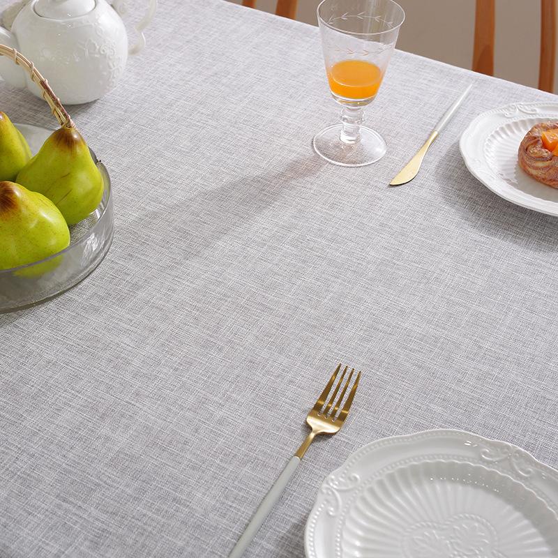 Ins Cotton And Linen Tablecloth Solid Color Hemming Light Luxury High-End Coffee Table Tablecloth Rectangular Solid Color Dining Table Fabric Spot