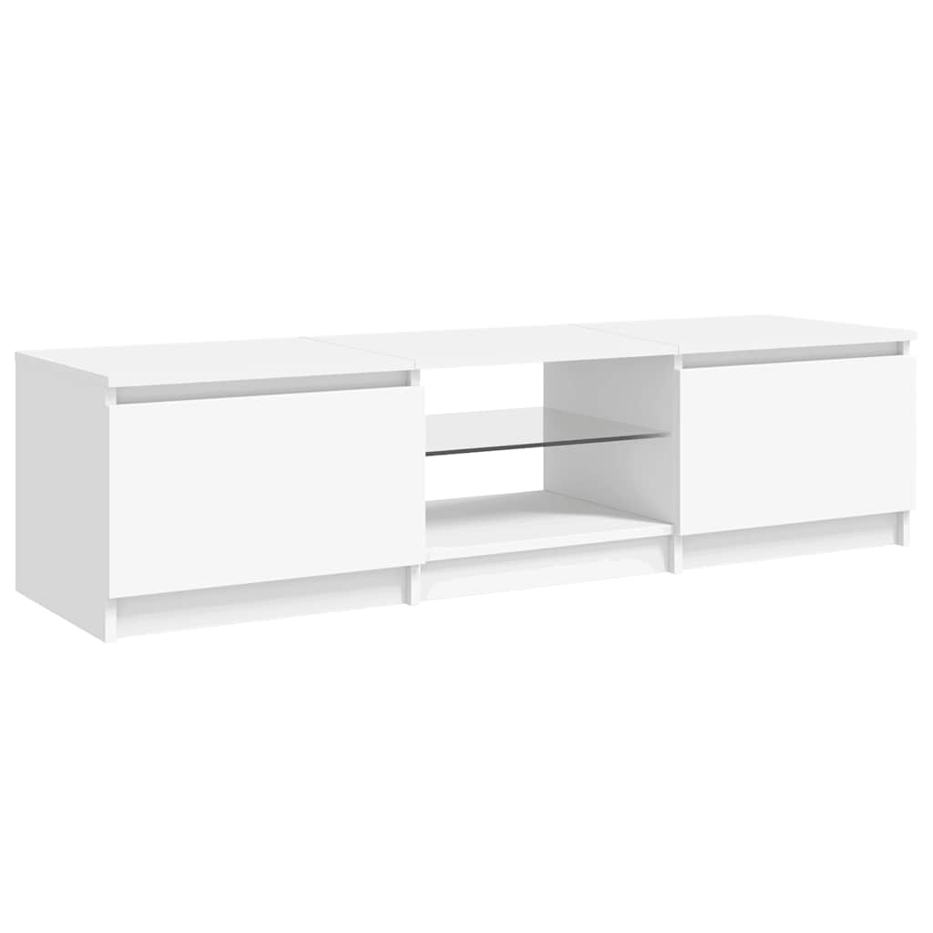 Vidaxl TV Cabinet with LED Lighting, White, 140 X 40 X 35.5 Cm