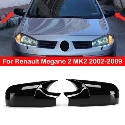 Für Renault Megane 2 MK2 2002-2009 Auto Rückspiegel Seitenspiegel Abdeckung Flügelkappe Aufkleber Außentürgehäuse Verkleidung Kohlefaser Schwarz
