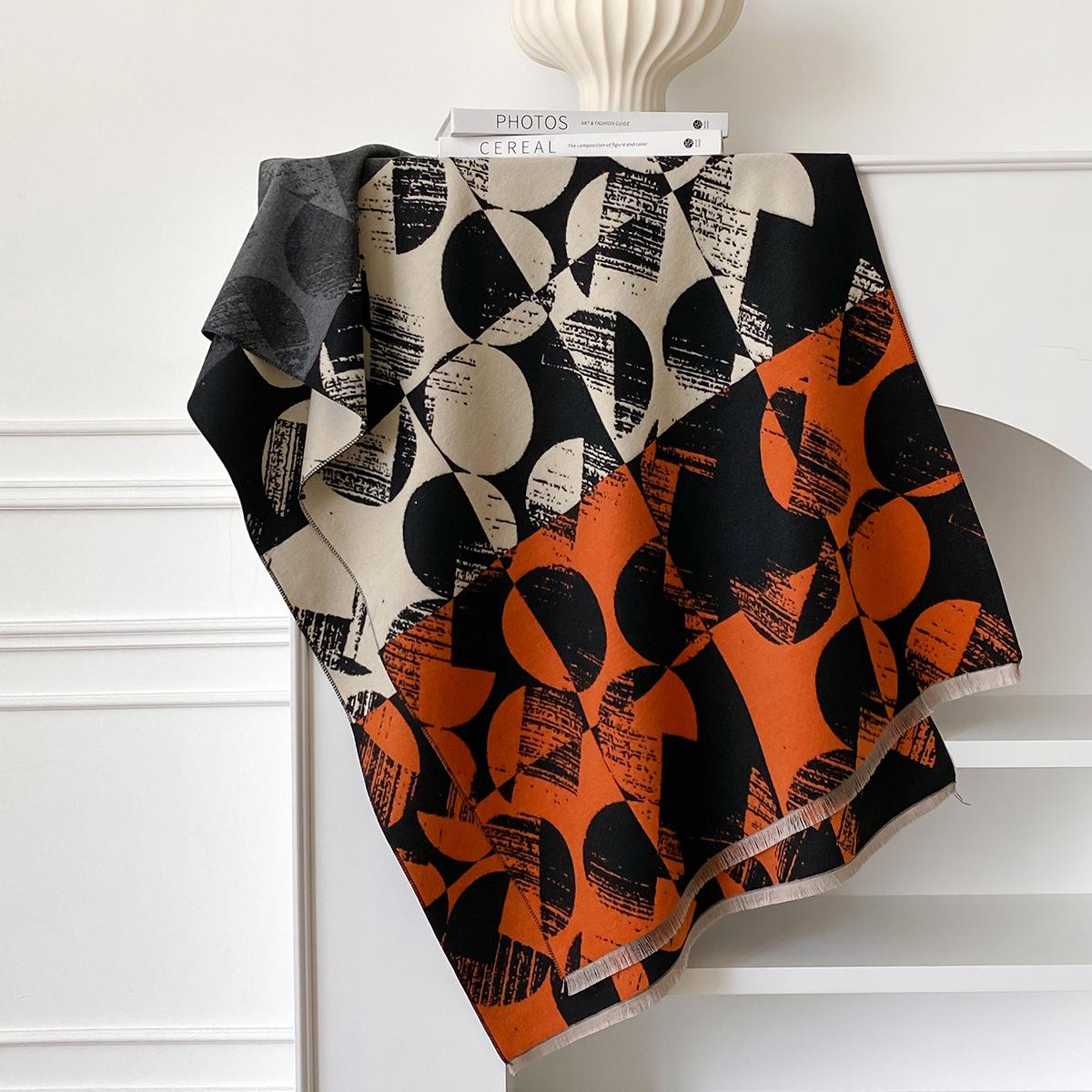 

Геометрический Имитация Кашемира Утолщенный Теплый и Холодный Кондиционер Одеяло Шарф Темперамент Универсальный Женский Платок Высокого Класса 185*65cm