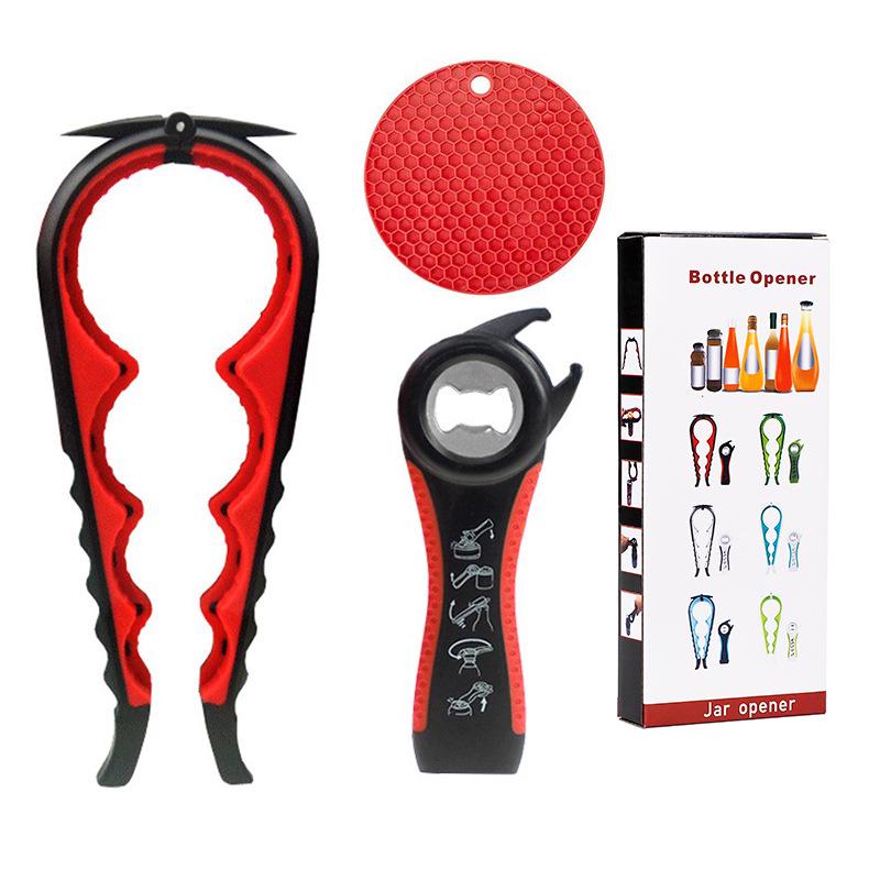 Multi-Tool Kitchen Set: Can Opener, 5-in-1 Beer Opener, 4-in-1 Bottle Opener, Twist-Off Lid Opener