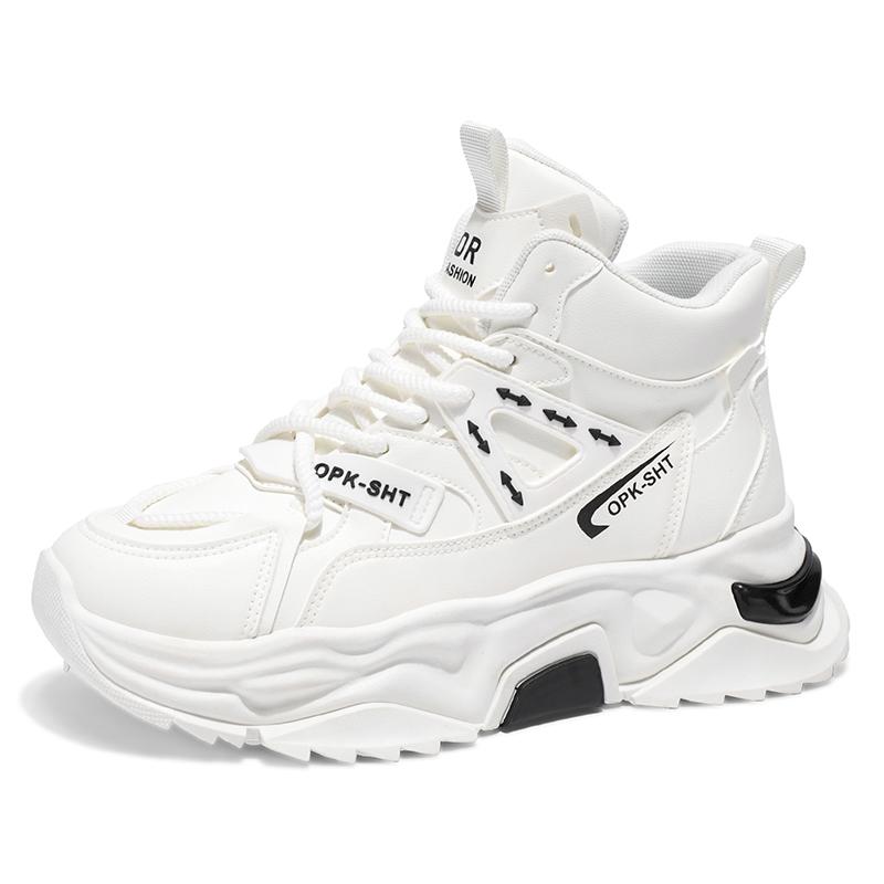 Trendy Men'S Sport Shoes For Casual Wear Men'S High Top Thick Soled Shoes Comfortable And Durable Waterproof Shoes