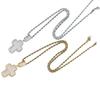 Baguette Cut Iced Out Double Layer Cross Pendant Necklace For Men/Women Gold Plated Stainless Steel Hip Hop Jewelry