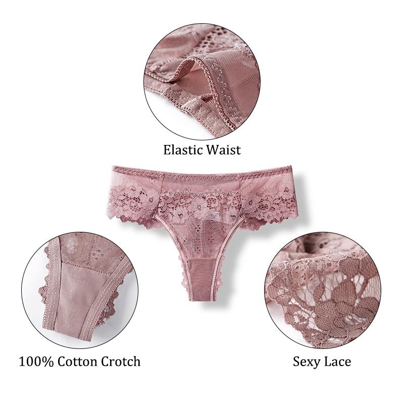 3 Pcs Sexy Panties For Woman Lingerie Lady G-string Lace Female Thongs Underwear Ladies Intimates Free Shipping