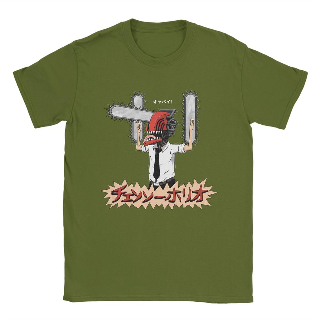 Chainsaw Men Funny Denji Men's T Shirts  Funny Tee Shirt Short Sleeve Round Neck T-Shirt Cotton Plus Size Tops
