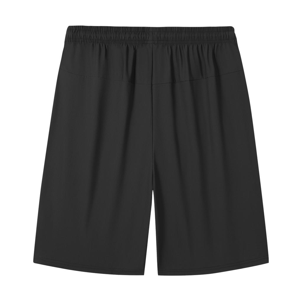 Men's Elastic Waist Casual Shorts with Drawstring and Zip Pockets Relaxed Fit Lightweight Breathable Fabric for Daily Wear