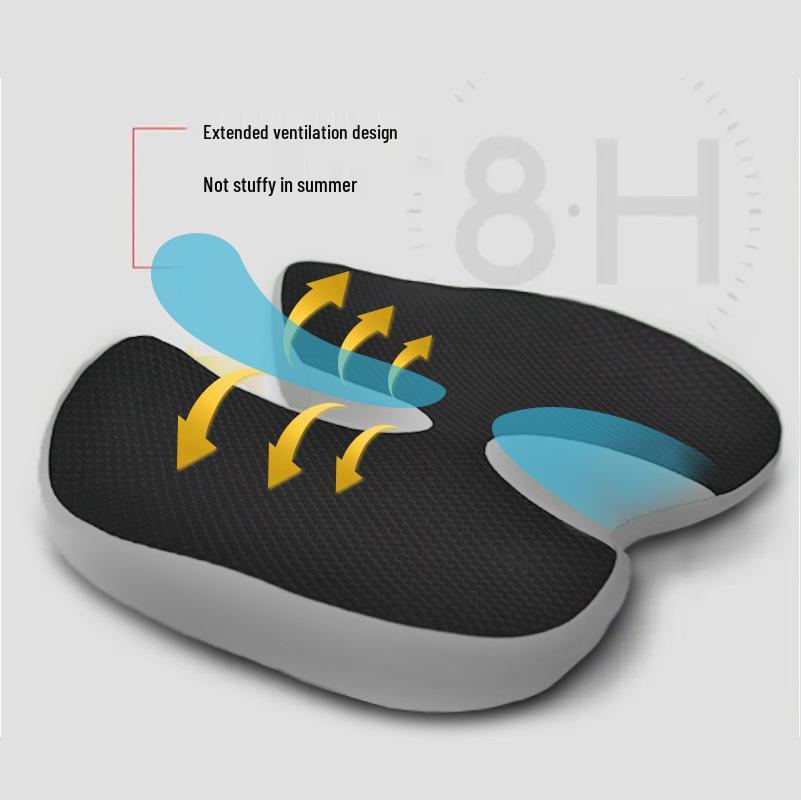 Memory Foam Cushion for Office Chairs, Cars, Students - Comfort & Height Boost for Hips and Buttocks