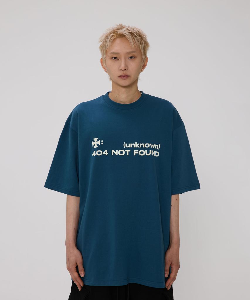 BOUNDARY 404 Error Oversized Short Sleeve T-Shirt [Teal Blue]