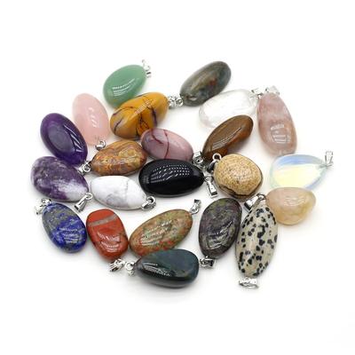 5 Peças, Pingente de Cristal de Cura Reiki Boêmio, Charms Únicos de Energia Pedra Natural Ágata Gema para DIY Colar Acessórios Chaveiro Artesanato Presentes
