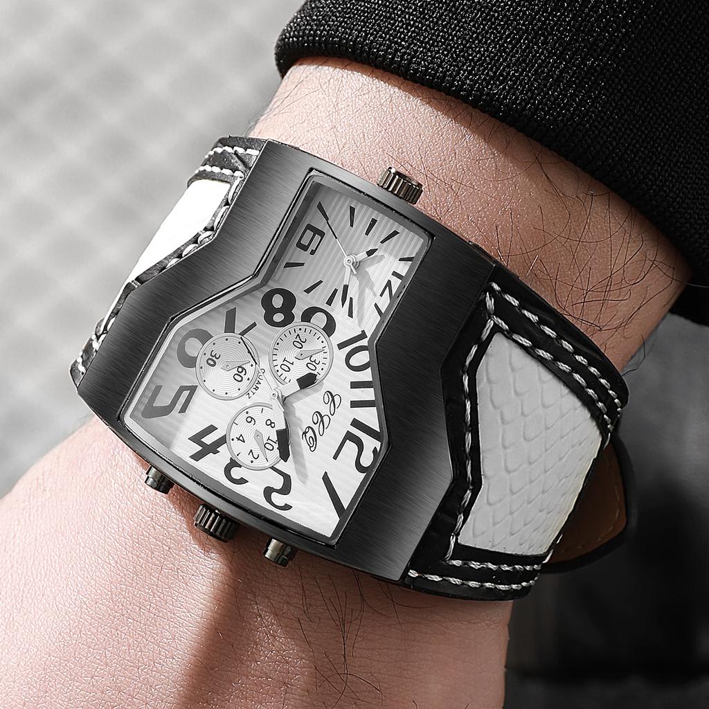Luxury Men Watches Big Dial Quartz Watch Casual Leather Band Men Sports Wristwatches Relogio Masculino