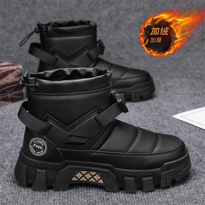 Mode Neue Exquisite Herrenstiefel Dicke Sohle Erhöht Rutschfest Abriebfest Schneestiefel mit Samt Wärme Outdoor Moderne Stiefel