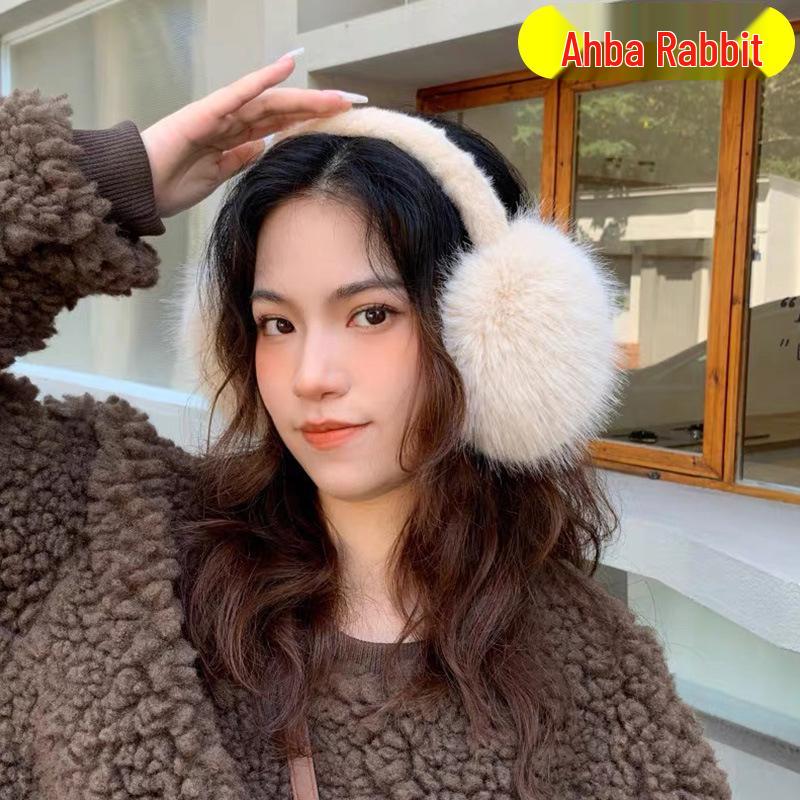 Foldable Korean Style Alpaca Rabbit Fur Earmuffs: Windproof, Warm, Anti-Frostbite Winter Ear Warmers