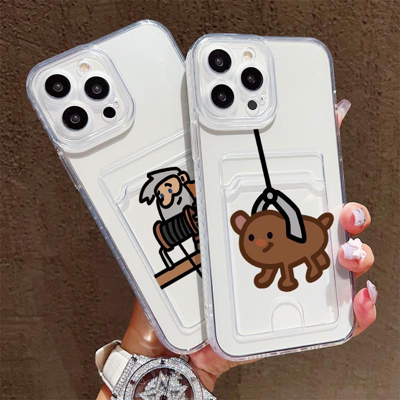 Card Slot Holder Silicone Wallet Pocket Case For Samsung S23 S24 S25 iPhone 17 16 14 Xiaomi Redmi Note 12 13 Realme 10 C21Y Cover Clear Phone Bumper