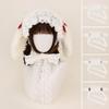 Soft Kawaii Rabbit Ear Headband With Lace Bow Girls Anime Lolita Style Hair Accessory