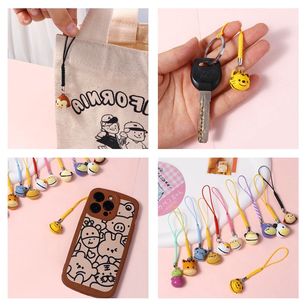 Chinese Zodiac Bell Mobile Phone Keychain Handmade Diy Bracelet Animal Series Cartoon Phone Strap Pet Mobile Phone Bell Lanyard