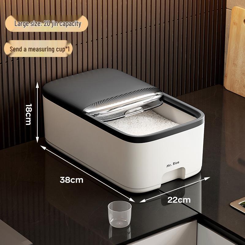 Large Capacity Food-Grade Rice Container with Push-Pull Lid - Insect & Moisture Proof
