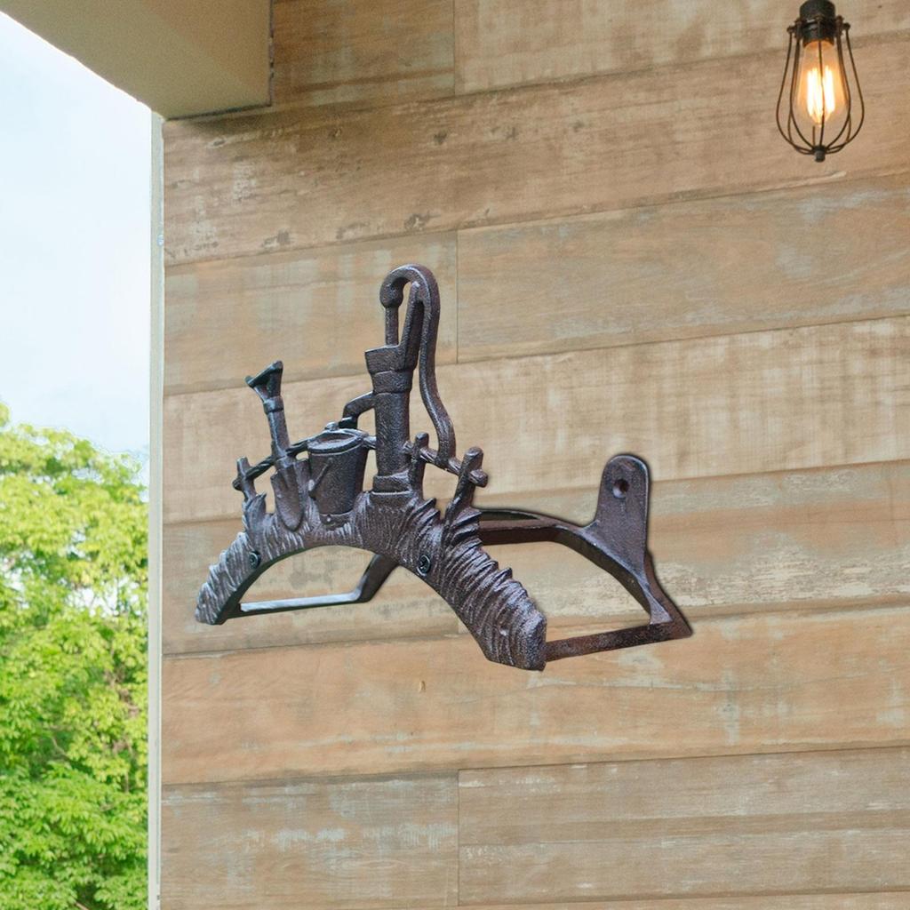 Držák na zahradní hadici Snadná instalace Držák s vintage vzorem Organizér Litina Těžký závěs na vodní hadici Závěs na trubku na plot