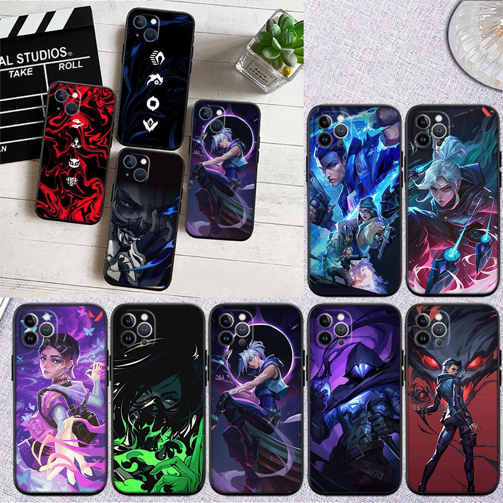 AQ108 V-VALORANT Soft Shell Phone Case for iPhone 16 15 14 13 12 Pro Max Plus Mini