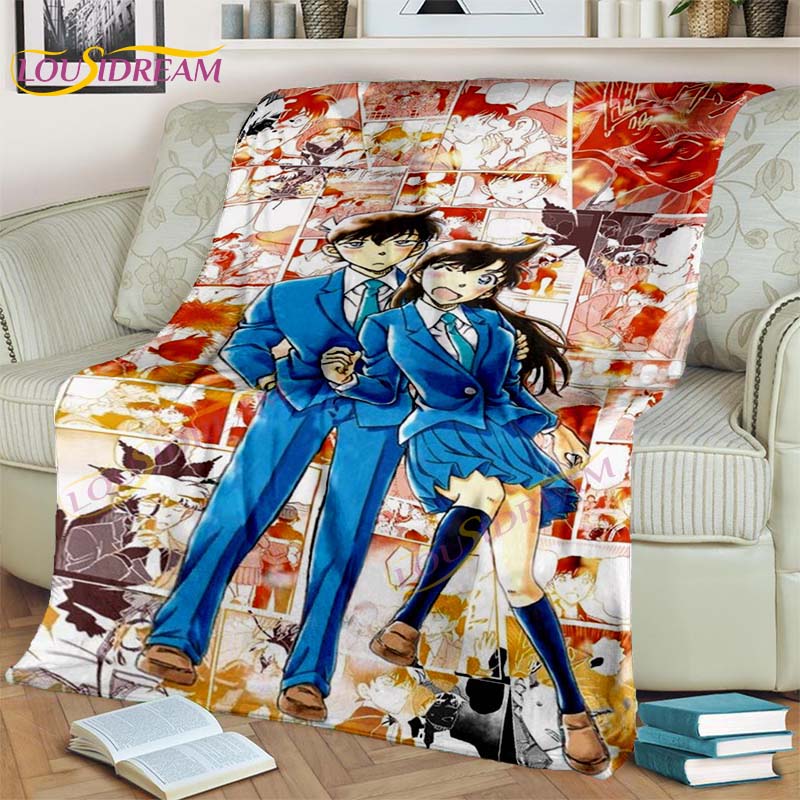 Conan Edogawa-Decke, Detektiv und Dieb, Conan-Decken, Anime-Flanelldecken für Bett, Sofa, rosa Paardecken, Geburtstagsgeschenke