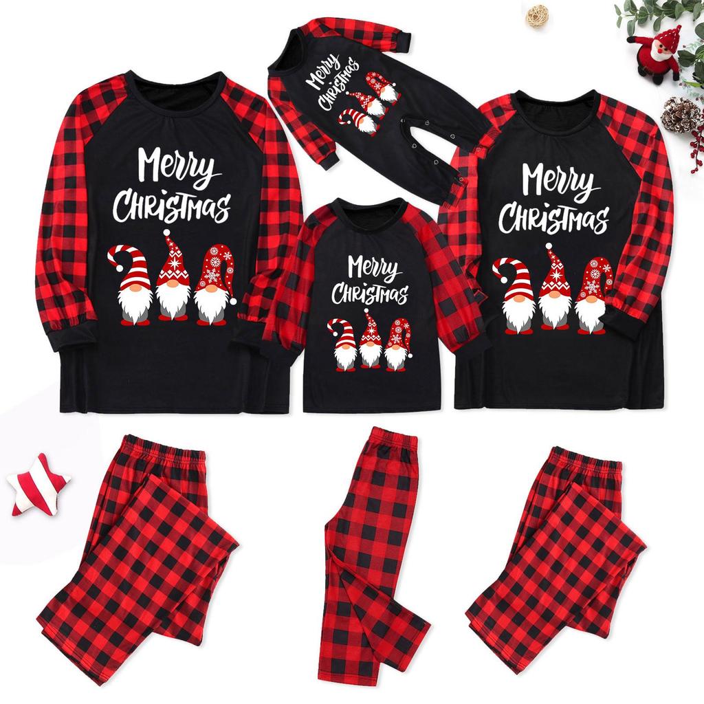 Haomiao Christmas Family Pajama Set: European & American Parent-Child Homewear Collection