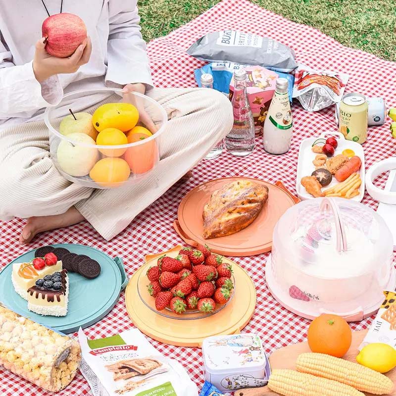 8 tums bärbar tårtlåda dessert genomskinlig låda kylskåp färskhållningslåda matförvaringsbehållare för utomhusbruk återanvändbar bärbar förpackningslåda