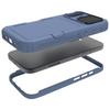 For iPhone 16 Case Card Holder Mirror PC+TPU Phone Shell with Lens Cover