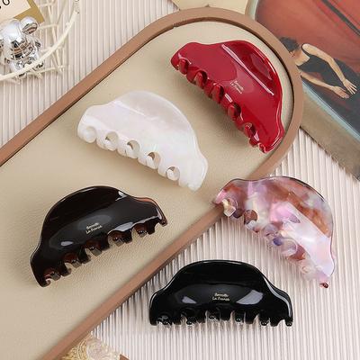 1pc Acetate Medium Grab Clip French High-quality Female Back of The Head Hair Shark Clip Suitable for Thin and Thick Hair