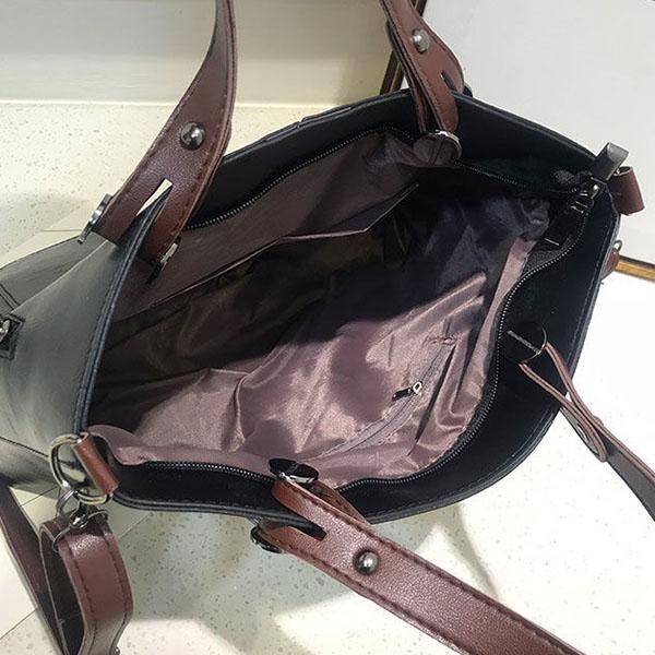 Women's Handbag Elegant Single Shoulder Bag Vintage Solid Color Messenger Bag Simple Versatile Soft Bag