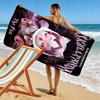 SKULLPANDA Characters 2D Flat Print Beach Towel, Large Soft Quick Dry Towel for Beach Camping SwimmingZSTJ0915014