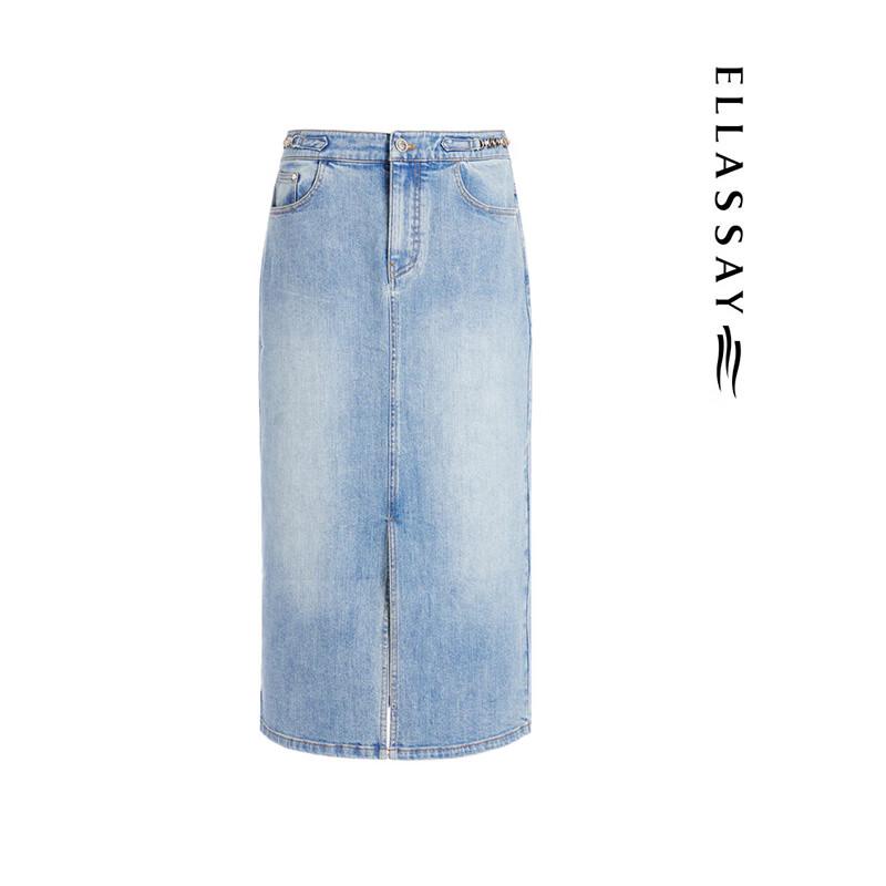 ELLASSAY Retro Straight Denim Skirt