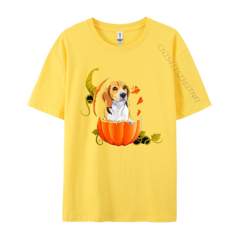 Beagle Pumpkin Halloween Ghost Tshirt Men T Shirts Birthday Gift Tops Cotton TShirt Happy Halloween Tshirt