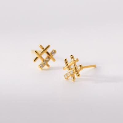925 Sterling Silber Zirkon Kreuz Ohrstecker für Damen Hochzeit Geburtstags Schmuck Geschenk Pendientes Oorbellen Eh1665