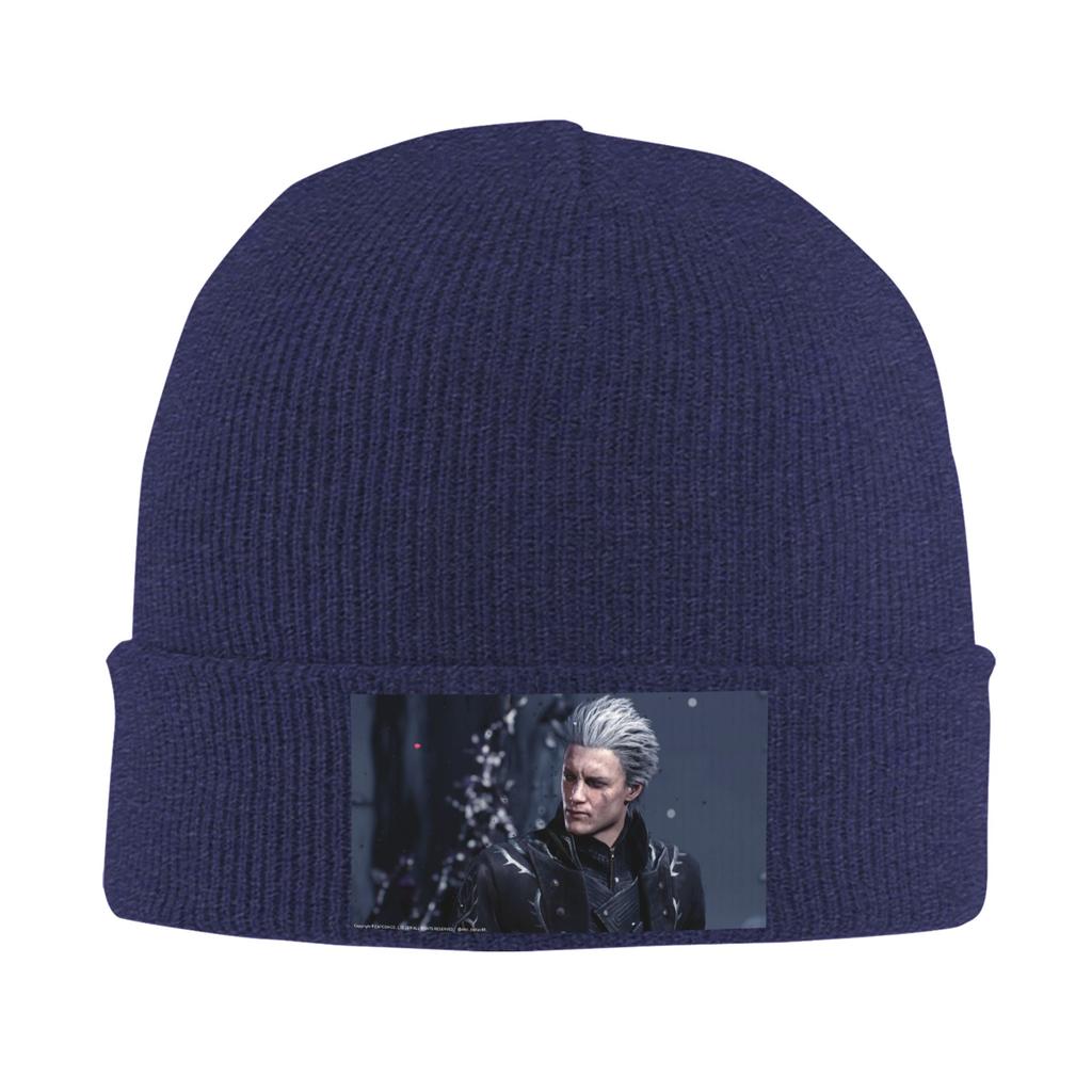 Vergil Aus der Devil May Cry Serie Winter Mützen Beanie Mütze Warme Herbst Strickmützen Mützen für Damen Herren