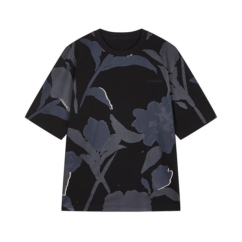 CROQUIS Men's 2025 Summer Loose Round Neck Cotton T-Shirt