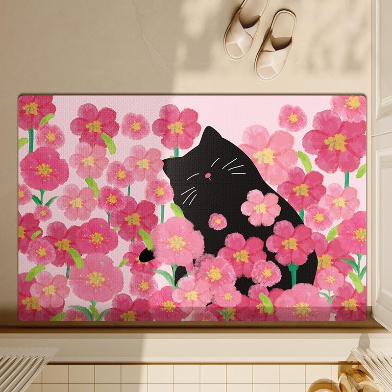 

Cartoon Diatom Mud Bathroom Floor Mat Strong Absorbent Door Anti-slip Foot Mat Toilet Toilet Toilet Bathroom Quick Drying Soft Pad 40*60cm