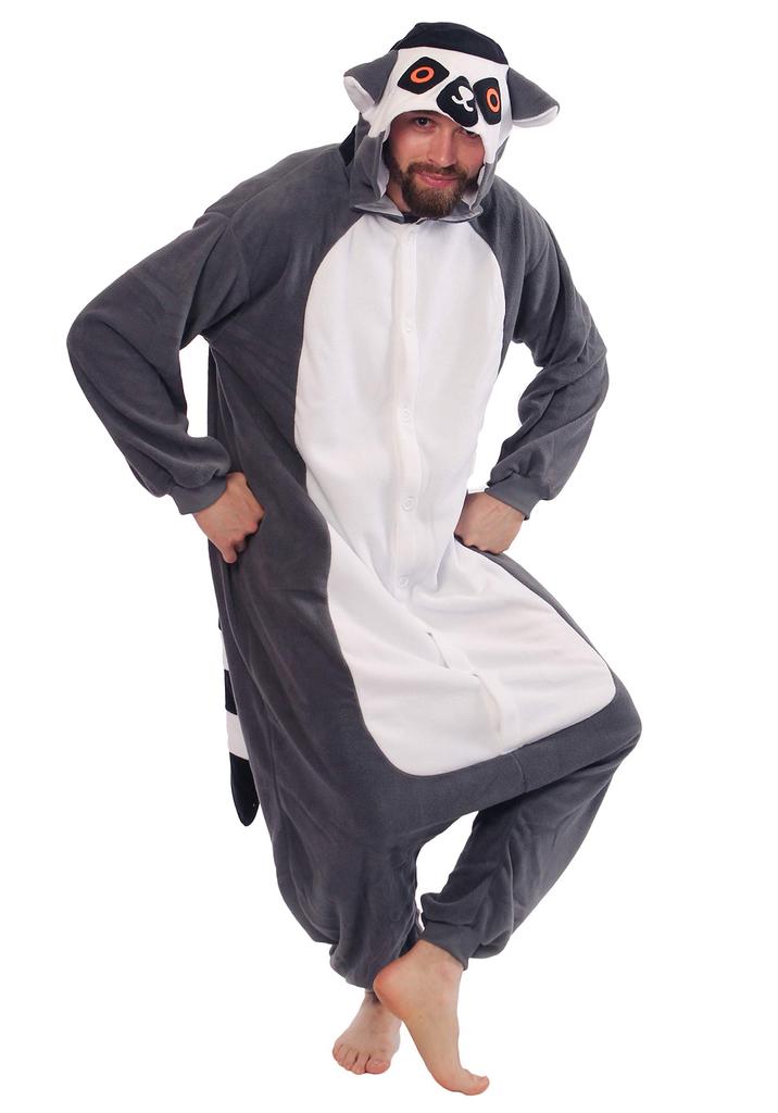 SAZAC Fleece Kigurumi One Size Fits 2749 Ring-Tailed Lemur, Adult, All,