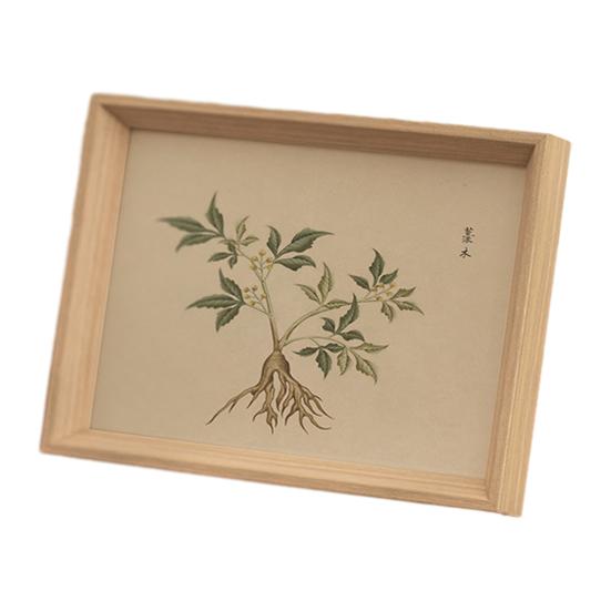 Chinese Style Picture Frame Vintage Floral Mini Photo Frame Wooden Standing Display Frame for Tabletop Wall Decor