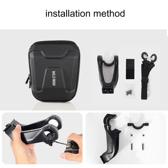 WILD MAN-E8 Lenkertasche Wasserdicht Universal Hartschale Vordere Rahmenstange Aufbewahrungstasche