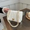 Embroidered Thread Chain Small Bag Women's 2025 Spring and Summer New Foreign Style Fashionable Simple Messenger Bag Solid Color Retro Shoulder Bag