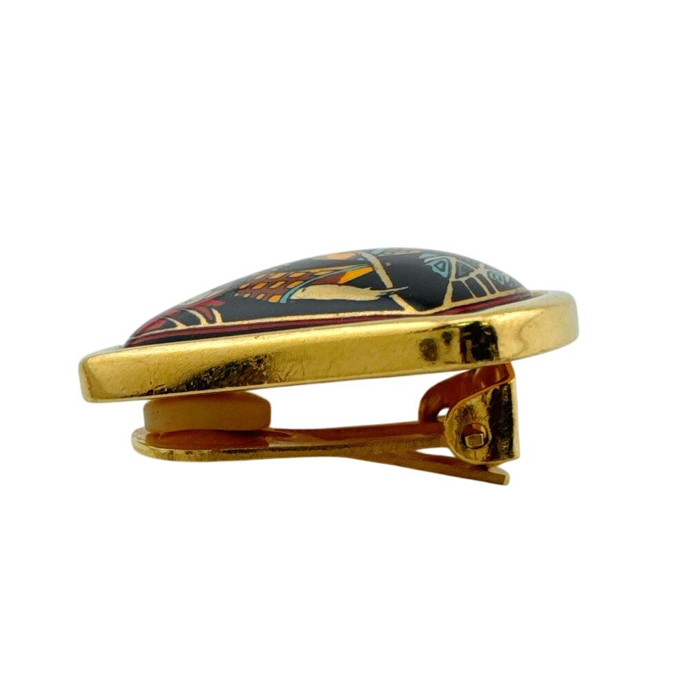 Hermes One Side Only Gold Plated Emile Earring Gold Gold Plated Used