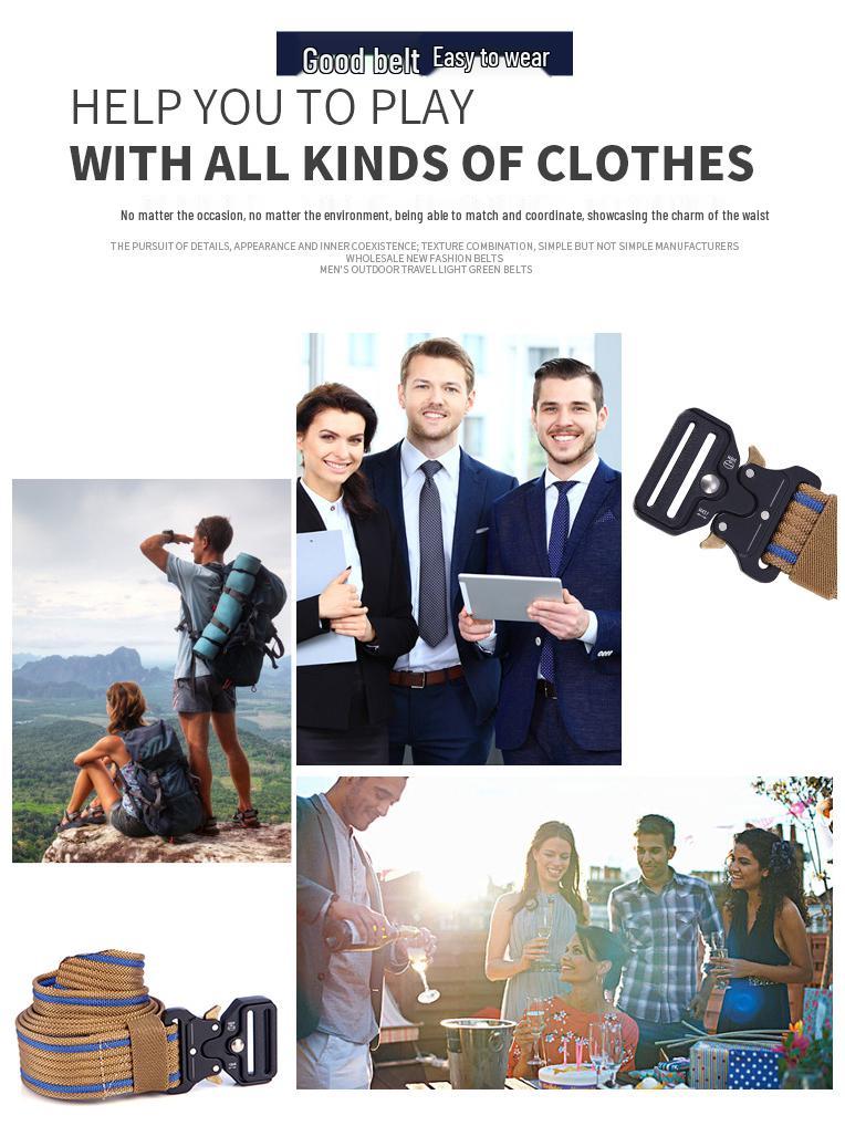 Men's Tactical Outdoor Cobra Quick-Release Nylon Belt