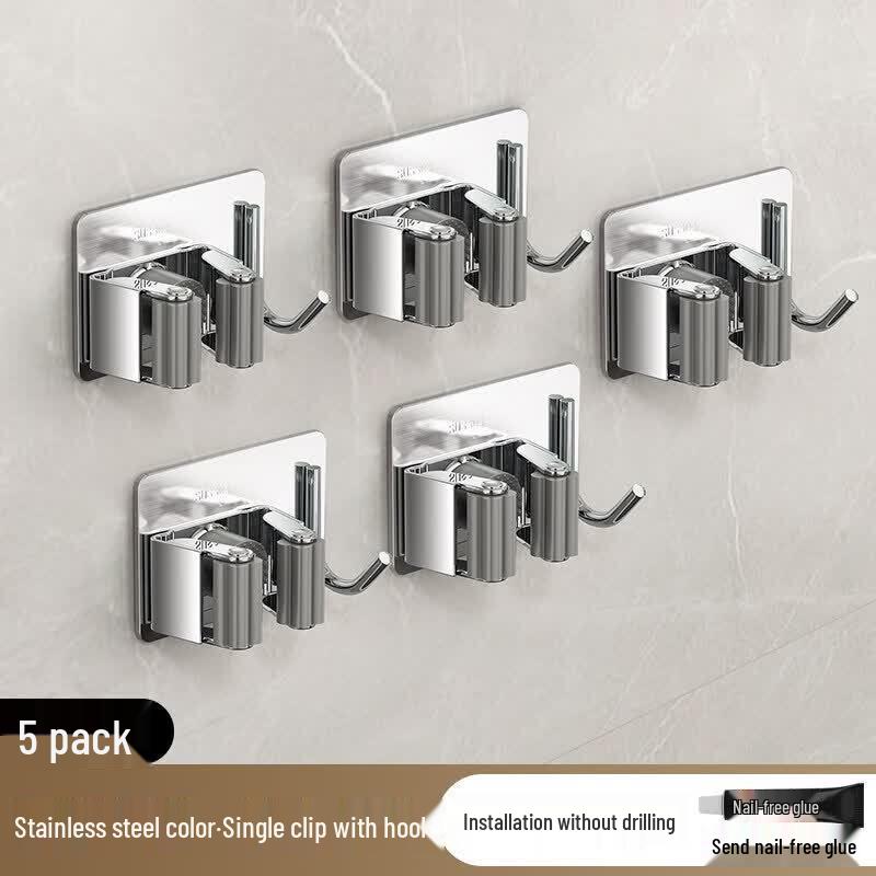 LIEI Stainless Steel Suction Cup Mop Holder