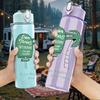 1PC Palm Tree Green Minimalist Landscape Print 750ml colorful plastic sports water bottle leakproof pop up lid with straw for outdoor work home use