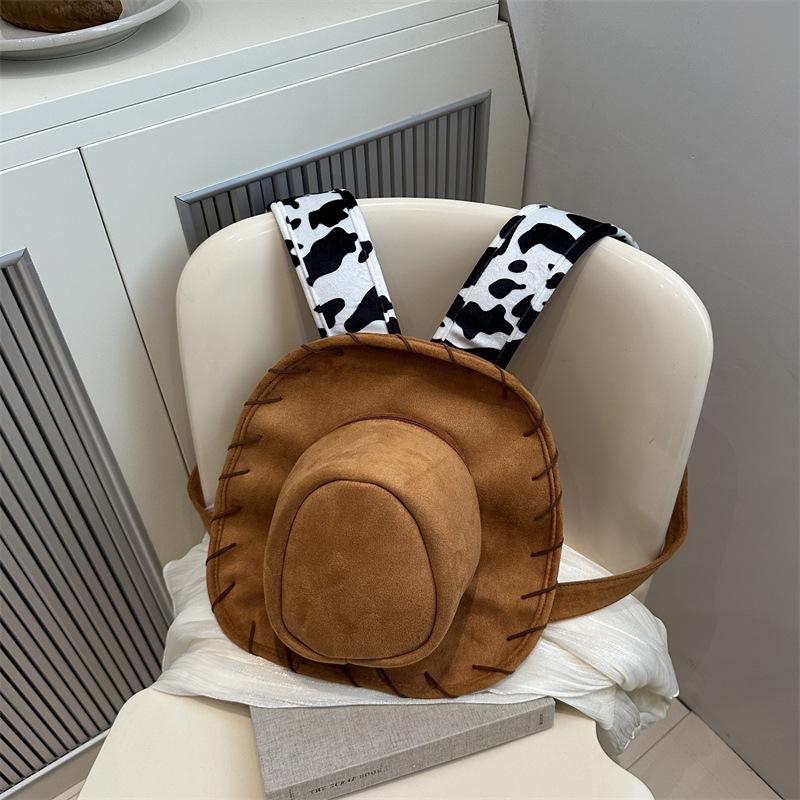 2025 autumn and winter new western denim cartoon hat backpack personalized creative backpack girl backpack